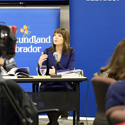Minister of Finance and President of Treasury Board Charlene Jonson discusses Budget 2014 at a media lock-in March 27, 2014