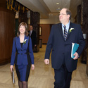Minister of Finance Charlene Johnson and Premier Tom Marshall on their way to the House of Assembly for Budget 2014.